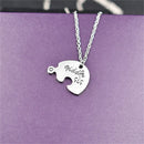 New Necklace Broken Heart Pendant Puzzle Little Middle Big Sister Famly Chain JR