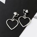 Japanese Harajuku hollow earrings geometric shape heart-shaped earrings sil N8X1
