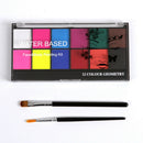 Water Based Face Body Paint 12Colors Halloween Party Fancy Make Up W/ 2Pcs Brush