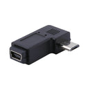 Micro USB Male to Mini USB Female 90 Degree Converter Data Adapter