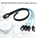 Cabledeconn G0101 MINI SAS 36P SFF 8087 to 4 SATA 7P Splitter Cable Cord Wire