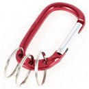 5X(Burgundy, red Aluminum Carabiner Clip Hook 3 Split Key Ring Chain U3G8)
