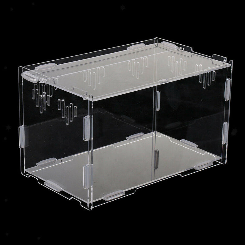 Acrylic Pet Reptile Terrarium Habitat Breeding Box Turtle Tank Clear S
