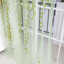 1M*2M Willow Twig Hotel Room Voile Window Sheer Drapes Curtain Divider Green