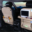 Car Leather Seat Cover Back Multi-Function Folding Storage Bag Dining Rack
