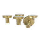 5PCS Golden Brass Door Knobs Cupboard Drawer Furniture Handle Cabinet Pulls