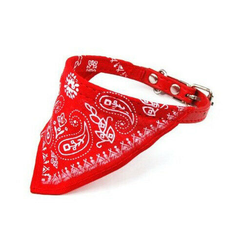 Adjustable Pet Dog Cat Bandana Scarf Collar Small Size Red R6P8