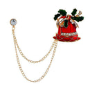 Fashion Brooch Rhinestone Bells Snowman Badges Jacket Xmas Gift (Style 1) A