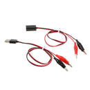 Alligator Clips To USB Male + Alligator Clips To USB Female Test Lead