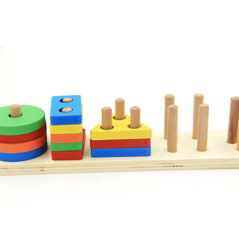 Wooden Shape Sorter Geometric Sorting Board Shape Recognition Stack Sort Board