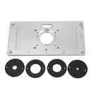 Router Table Plate 700C Aluminum Router Table Insert Plate + 4 Rings Screws