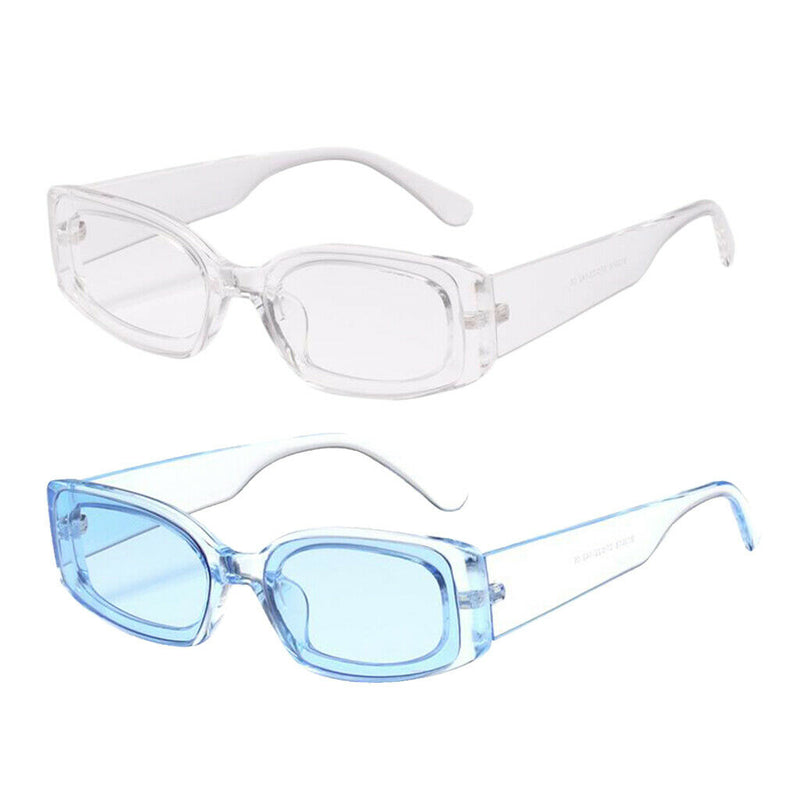 2 Pieces Square Sunglasses Trendy Tinted Lens Eyewear Summer Street