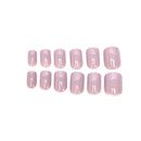 Pure color French False Nails Art Acrylic Full Cover Tips Manicure Gl%!