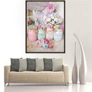 Pink Rose Diamond Painting Cross Stitch 5D Mosaic Picture Home Decor Gift
