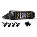 Car TPMS LCD Tire Pressure Monitor System w/4 External Sensor Battery Powered