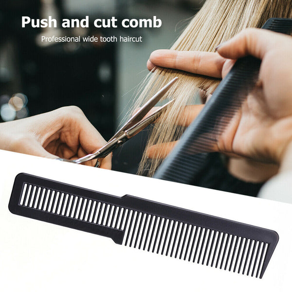 Hairdressing Carbon Anti-static Comb Wide Tooth Hair Clipper Comb (Black) A#S