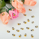 100Pcs Home Decor Mini Bee Wooden Sponge Self-Adhesive Wall Stickers