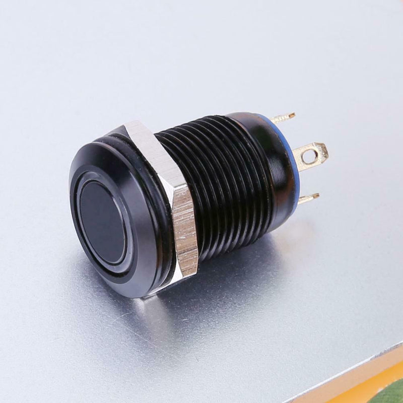 12mm Waterproof Flat Top Blue LED Metal Monmentary Push Button Switch