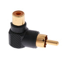 Mini RCA 90 Right Angle Male To Female Phono Adapter
