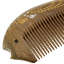 Wooden Green SandalWood Scent Natural Hair & Beard Comb Stylish   Carved