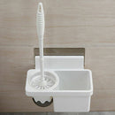 Wall Mounted Toilet Brush Holder Set Bathroom Cleaning Kit w/ Storage Rack new