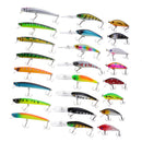 24pcs/Set 3 Different Style Minnow Fishing Lures Hook Baits Crankbait Bass