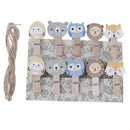 10pc/lot DIY Animal Wooden Photo Clips and Staples Mini School Office Suppli_
