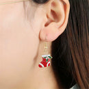 2pcs/set Christmas Socks Dangles Earrings Lovely Pendant Necklace Jewelry