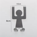 2Pcs Stainless Steel Lovers Shaped Hooks Pot Pan Hanger Clothes Storage Rack BX