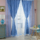 200cmx100cm Blue Round Circle Voile Tab Top Curtain Window Drapes Valances