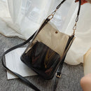 Fashion 2Pcs Transparent Pvc Ladies Shoulder Bag Summer Beach Large Handbag