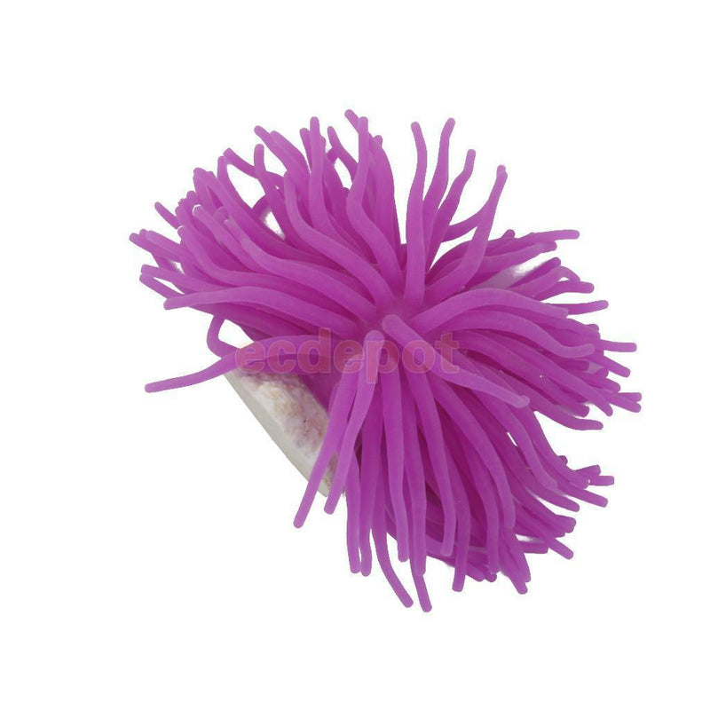 Purple Blue Tips Silicone Coral for Aquarium Fish Tank Ornament Decoration New