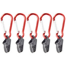 Outdoor Camping Tent Awning Fixing Clamp Grip with Carabiner Hook (5pcs) A