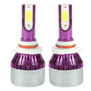 1 Pair COB LED Car Headlight Bulbs 72W Headlamp Fog Light Purple (9005) A