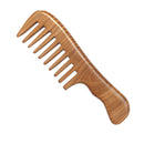 Top Wooden Natural Sandalwood Handmade Wide Tooth Comb Massage Comb Hair Care SE