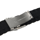 Black Silicone Waterproof Diving Watchband Strap Deployment Clasp 22mm