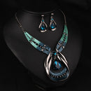 Crystal Choker Chunky Statement Pendant Bib Necklace Earring Jewelry Set