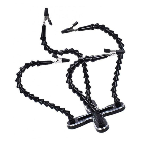 4 Hand Solder Hand Pcb Card Holder Flexible Arm Blue