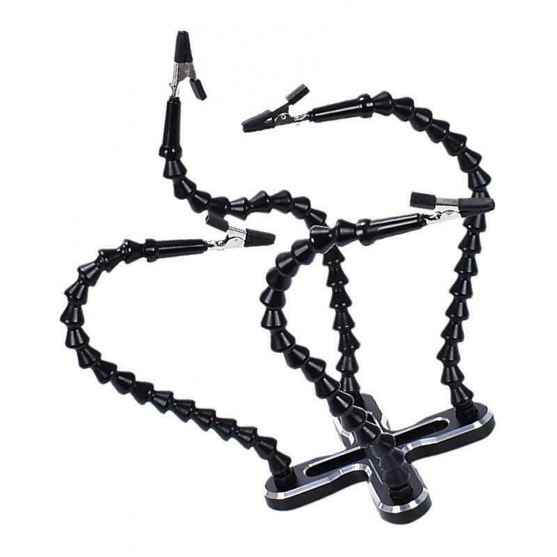 4 Hand Solder Hand Pcb Card Holder Flexible Arm Blue