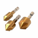 3pc Set Drill Bit Countersink Titanium Coated Hex Cutter HSS Hexagon Shaft V4U5
