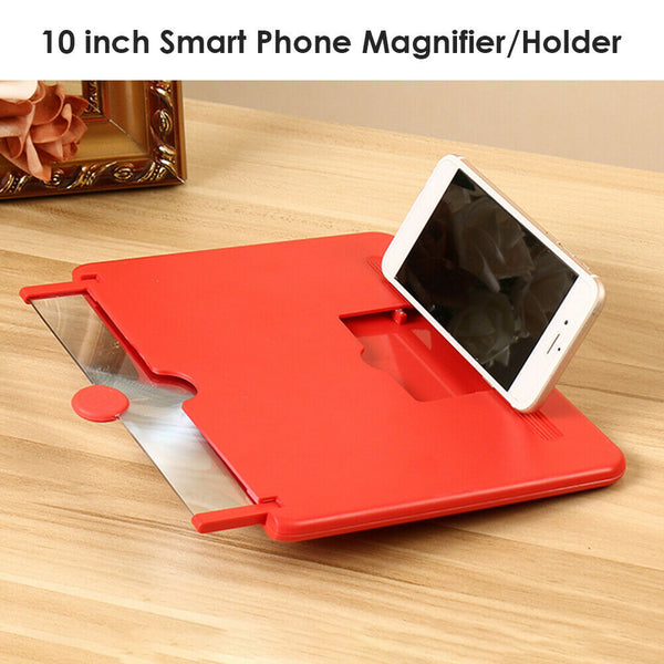 10 inch Smart Phone Magnifier Holder Video Amplifier Enlarger Stand (Red) A#S