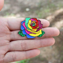 Colorful Rose Flower Pins Badge Rainbow Clothes Bag Brooch Jewelry Gift  A