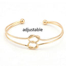 3 Pcs/set Women's Fashion Punk Bracelet Simple Double Knot Loop Metal Chain
