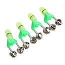 4PCS LED Fishing Rod Bite Alarm Red Light Twin Bells Clip Alerter
