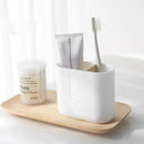 5Pcs Bamboo Bathroom Set Toilet Brush Holder Toothbrush Glass Cup Soap Disp