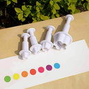 4x Plum Flower Icing Cutter Fondant Cake Sugar Decor Kitchen Mould Tool Plu N3B9