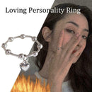 Trendy New Fashion Gothic Heart Shaped Pendant Love Personality Ring P5K3 H V3P1