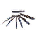 7PCS Hex Shank Titanium Steel Screw Thread Drill Bits Set Compound Tap M3-M10