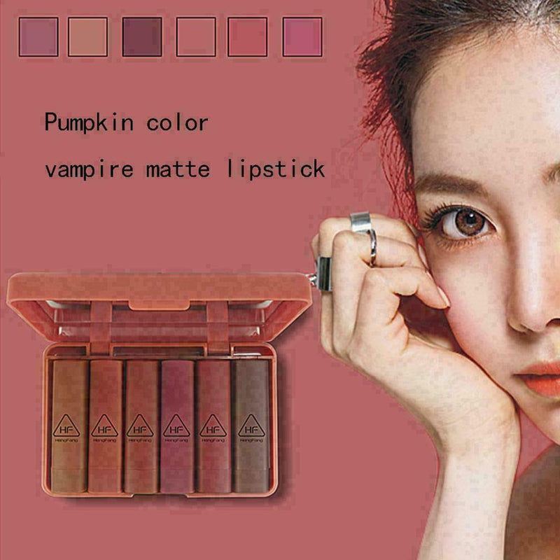 6pcs/set Nude MATTE Lipstick Waterproof Long Lasting Lip Kit Velvet Cosmeti Q5M0