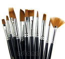 12 x Nylon Hair Artist Watercolour Oil Acrylic Painting Paint Brush Set Supply